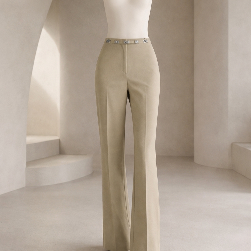 VERTIGO Taupe Stretch Cropped Pants Size 4 - Picture 2 of 13